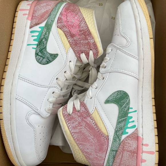 Nike Shoes Nike Air Jordan Mid Ice Cream Drip Poshmark